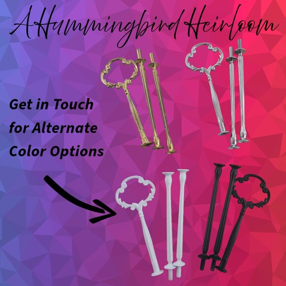 Handmade 3-Tier Floral Cake Stand Unique Dessert Serving Tray Tea Party Gift - Picture 8 of 11